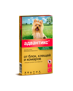 Imidacloprid, pen etryn - Advantix 40C drops at the withers for puppies and dogs up to 4 kg pipette 1 pc. texas Pharmacy Online - texas.buy-pharm.com