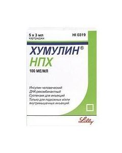Insulin-yzofan chelovecheskyy genetically Inzhenernyi - Humulin NPH cartridges 100 IU / ml, 3 ml, 5 pcs. texas Pharmacy Online - texas.buy-pharm.com