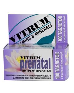 Multivitamins, Minerals - Vitrum Prenatal tablets, 100 pcs. texas Pharmacy Online - texas.buy-pharm.com