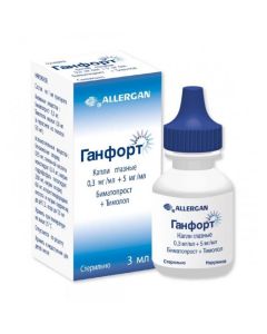 Bymatoprost, Timolol - Ganfort eye drops 0.3 mg + 5 mg / ml, 3 ml texas Pharmacy Online - texas.buy-pharm.com