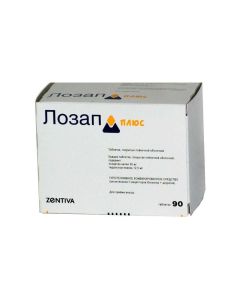 Hydrohlorotyazyd, Losartan - Lozap Plus tablets coated.pl.ob. 50 mg + 12.5 mg 90 pcs. texas Pharmacy Online - texas.buy-pharm.com
