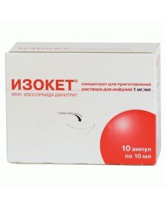 isosortexase dinitrate - Isoket ampoules 0.1%, 10 ml, 10 pcs. texas Pharmacy Online - texas.buy-pharm.com