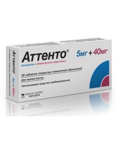 amlodipine, olmesartan medoxomil - Atteno tablets are covered.pl.ob. 5 mg + 40 mg 28 pcs. texas Pharmacy Online - texas.buy-pharm.com