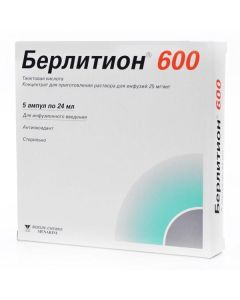 Tyoktovaya acid - Berlition 600 ampoules 600 mg, 24 ml, 5 pcs. texas Pharmacy Online - texas.buy-pharm.com