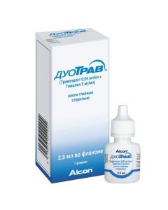Travoprost, Timolol - DuoTrav eye drops, 2.5 ml texas Pharmacy Online - texas.buy-pharm.com