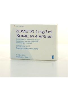 Zolendronovaya acid - Zometa conc. for preparation. solution for infusions 4 mg / 5 ml bottle 1 pc. pack texas Pharmacy Online - texas.buy-pharm.com