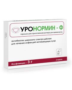 fosfomycin - Uronormin-F powder for preparations. r-ra for oral administration 3 g sachets 8 g 2 pcs. texas Pharmacy Online - texas.buy-pharm.com