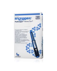 insulin degludek, Insulin aspart - Ryzodeg FlexTouch solution for p / leather. enter 100 units / ml cartridge 3 ml 5 pcs. in the syringe pen texas Pharmacy Online - texas.buy-pharm.com