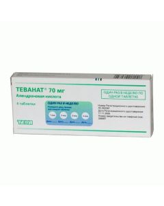 Alendronovaya acid - Tevanat tablets 70 mg, 4 pcs. texas Pharmacy Online - texas.buy-pharm.com