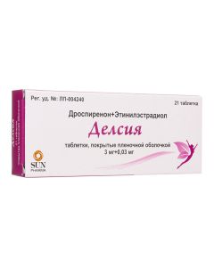 Drospyrenon, ethinyl estradiol - Delsia tablets coated.pl.ob. 3 mg + 0.03 mg 21 pcs. texas Pharmacy Online - texas.buy-pharm.com