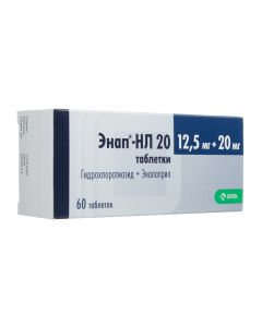 Hydrochlorothiazide, Enalapril - Enap-NL 20 tablets 12.5 mg + 20 mg 60 pcs. texas Pharmacy Online - texas.buy-pharm.com