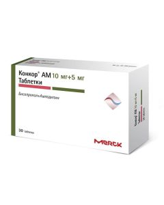 amlodipine, bisoprolol - Concor AM tablets 10 mg + 5 mg 30 pcs. texas Pharmacy Online - texas.buy-pharm.com
