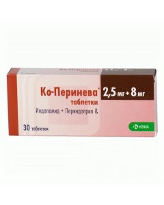 indapamide, Perindopril - Co-Perineva tablets 2.5 + 8 mg, 30 pcs texas Pharmacy Online - texas.buy-pharm.com