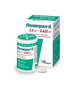 indapamide, Perindopril - Noliprel A tablets 2.5 + 0.625 mg 30 pcs. texas Pharmacy Online - texas.buy-pharm.com