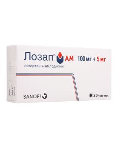 amlodipine, losartan - Lozap AM tablets coated.pl.ob. 5 mg + 100 mg 30 pcs. texas Pharmacy Online - texas.buy-pharm.com