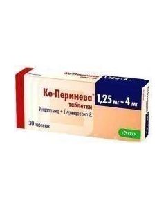 indapamide, Perindopril - Co-Perineva tablets 1.25 + 4 mg, 30 pcs texas Pharmacy Online - texas.buy-pharm.com