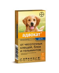 Ymydaklopryd, moksydektyn - Lawyer 400 drops at the withers for dogs over 25 kg 4 ml pipette 1 pc. texas Pharmacy Online - texas.buy-pharm.com
