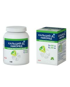 calcium carbonate, Kolekaltsyferol - Calcium-D3 Nycomed tablets chewing mint 120 pcs. texas Pharmacy Online - texas.buy-pharm.com
