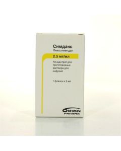 levosimendan - Simdax vials 2.5 mg / ml 5 ml, 1 pc. texas Pharmacy Online - texas.buy-pharm.com
