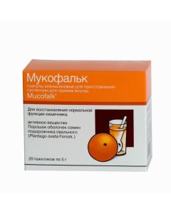 Plantain oval semyan shell - Mukofalk granules for suspension for oral administration with the aroma of an orange 5 g 20 pcs. texas Pharmacy Online - texas.buy-pharm.com