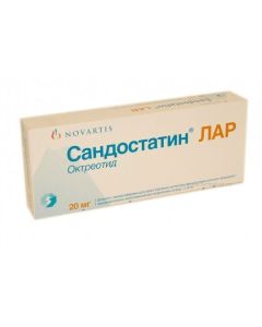 Octreotide - Sandostatin Lar microspheres d / susp. for i / m administration .20 mg vials 1 pc. (in set: r-l 2,5mg + spr. + needles No. 2) texas Pharmacy Online - texas.buy-pharm.com