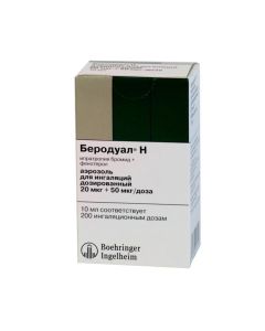 Ypratropyya bromide, fenoterol - Berodual N inhalation aerosol, 200 doses, 10 ml texas Pharmacy Online - texas.buy-pharm.com