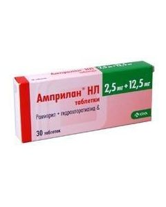 Hydrochlorothiazide, Ramipril - Amprilan NL tablets 2.5 + 12.5 mg, 30 pcs. texas Pharmacy Online - texas.buy-pharm.com