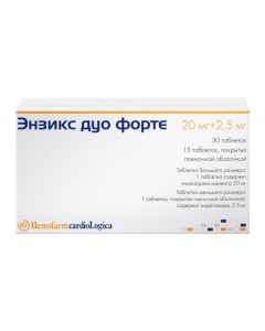 indapamide, enalapril - Enzix duo forte tablets set 2.5 mg + 20 mg 45 pcs. texas Pharmacy Online - texas.buy-pharm.com