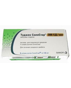 insulin glargine - Tujeo SoloStar solution for p / leather. enter 300ED / ml 1,5ml syringe pen 5 pcs. texas Pharmacy Online - texas.buy-pharm.com