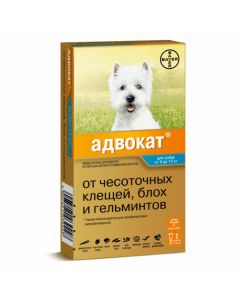 Ymydaklopryd, moksydektyn - Lawyer 100 drops at the withers for dogs from 4 to 10 kg 1 ml pipette 1 pc. texas Pharmacy Online - texas.buy-pharm.com