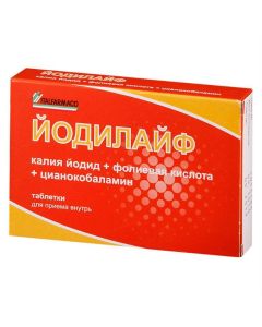 Potassium iodide, Folic acid, Tsianokobalamina - Jodilife tablets 28 pcs. texas Pharmacy Online - texas.buy-pharm.com