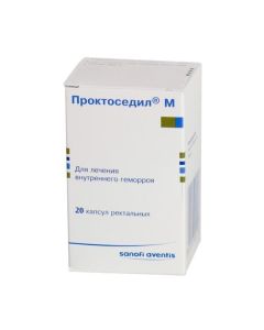 Ain, Butamben, hydrocortisone, Framytsetyn, eskulozyd - Proctosedil M rectal capsules, 20 pcs. texas Pharmacy Online - texas.buy-pharm.com