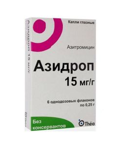 Azithromycin - Azidrop eye drops 15 mg / g 0.25 g vials 6 pcs. texas Pharmacy Online - texas.buy-pharm.com