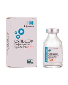 cefoperazone, [sulbactam] - Sulcef then for preparations of solution for in / in and / m vv. 1 g + 1 g 2.18 g vials 1 pc. texas Pharmacy Online - texas.buy-pharm.com