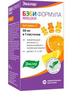 Polyvytamyn , Myneral - Baby Formula Teddy Bears Vitamin C chewable pastilles 30 pcs. texas Pharmacy Online - texas.buy-pharm.com
