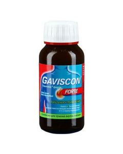 Sodium alhynat, Sodium bicarbonate, calcium carbonate - Gaviscon forte suspension mint, 150 ml texas Pharmacy Online - texas.buy-pharm.com