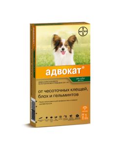 Ymydaklopryd, moksydektyn - Lawyer drops on the withers for dogs up to 4 kg pipette 1 pc. texas Pharmacy Online - texas.buy-pharm.com