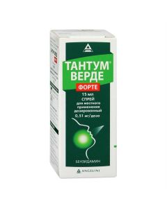 Benzidamine - Tantum Verde forte topical spray dosed 15 ml texas Pharmacy Online - texas.buy-pharm.com