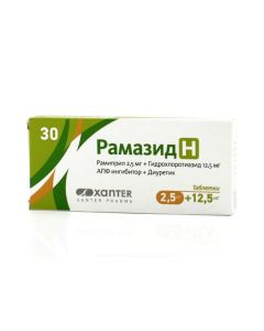 Hydrohlorotyazyd - Ramazid N tablets 2.5mg + 12.5mg 30 pcs. texas Pharmacy Online - texas.buy-pharm.com