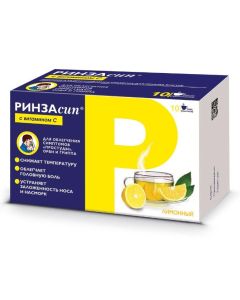 Paracetamol, ascorbic acid , Caffeine, Pheniramine, Phenylephrine - Rinzasip with vitamin C powder for solution for oral administration Lemon 5 g sachet 10 pcs. texas Pharmacy Online - texas.buy-pharm.com