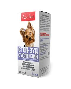 triamcinolone, pyridoxine, riboflavin, nicotinamide, methionine and yantarnaya acid - Stop for suspension external use for dogs Api-San (BET) 15 ml texas Pharmacy Online - texas.buy-pharm.com
