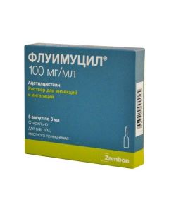 acetylcysteine - Fluimucil solution for injection and inhalation 100 mg / ml 3 ml ampoules 5pcs. texas Pharmacy Online - texas.buy-pharm.com