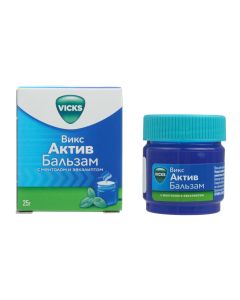 camphor, turpentine, eucalyptus oil, Levomentol - Vicks Active Balm with menthol and eucalyptus 25 g texas Pharmacy Online - texas.buy-pharm.com