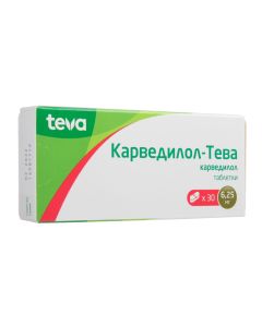 Carvedilol - Carvedilol-Teva tablets 6.25 mg 30 pcs. texas Pharmacy Online - texas.buy-pharm.com