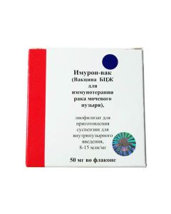 vaccine for of treatment of cancer mochevoho bubbles BCG - Imuron-vak lyophilisate for preparation of suspension for intravesical administration 8-15 mln / mg 50 mg vials 2 pcs. texas Pharmacy Online - texas.buy-pharm.com