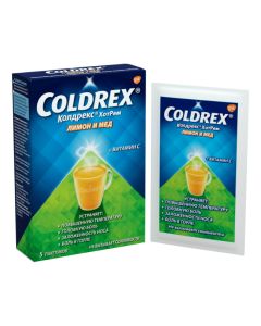 Paracetamol, Phenylephrine, Ascorbic Acid - Coldrex HotRem with honey and lemon flavor sachets 5 g, 5 pcs. texas Pharmacy Online - texas.buy-pharm.com