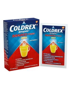 Paracetamol, Phenylephrine, Ascorbic Acid - Coldrex MaxGripp with lemon flavor sachets 6 g, 5 pcs. texas Pharmacy Online - texas.buy-pharm.com