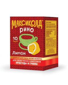 Paracetamol, phenylephrine, Fenyramyn, ascorbic acid - Maxikold Rino sachets, with lemon flavor, 10 pcs. texas Pharmacy Online - texas.buy-pharm.com