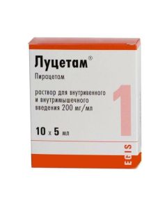 Piracetam - Lutsetam rr for intravenous and intravenous / mouse injection 200 mg / ml 5 ml amp 10 pcs texas Pharmacy Online - texas.buy-pharm.com