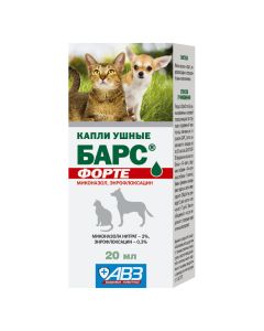 M tformyn enrofloksatsyn - Bars Forte ear drops (BET) 20 ml texas Pharmacy Online - texas.buy-pharm.com